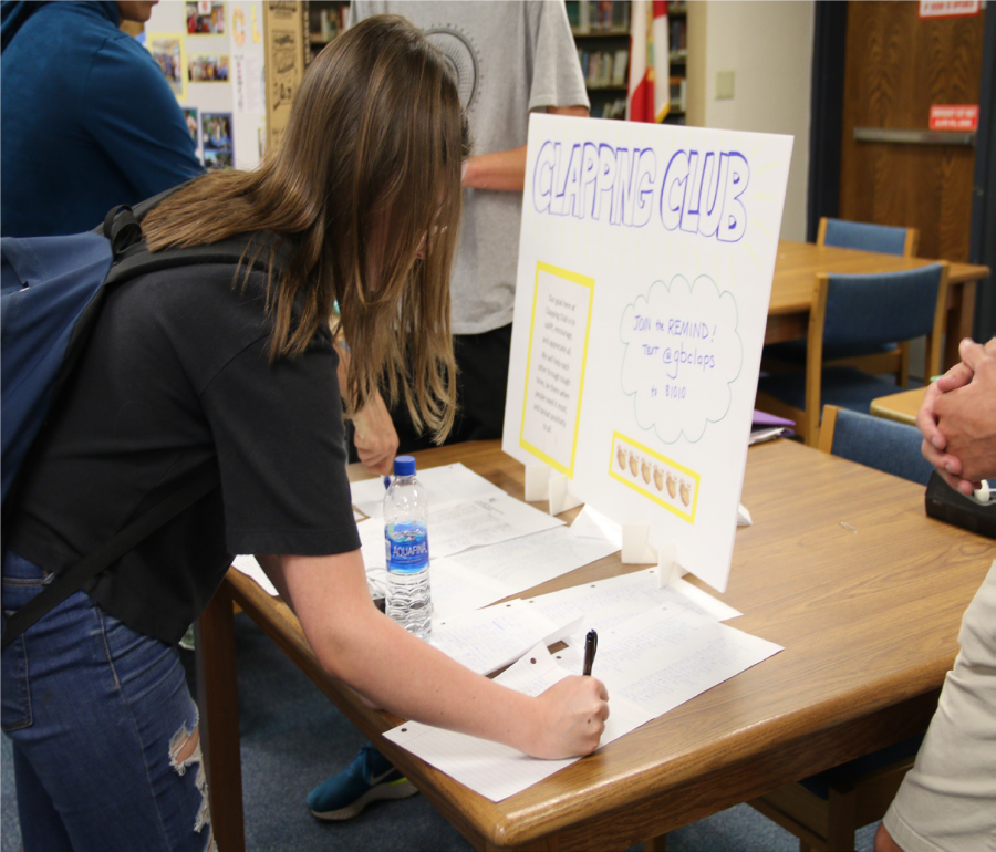 GBHS students signed up for the Clapping Club, which became the largest club with over 200 members.