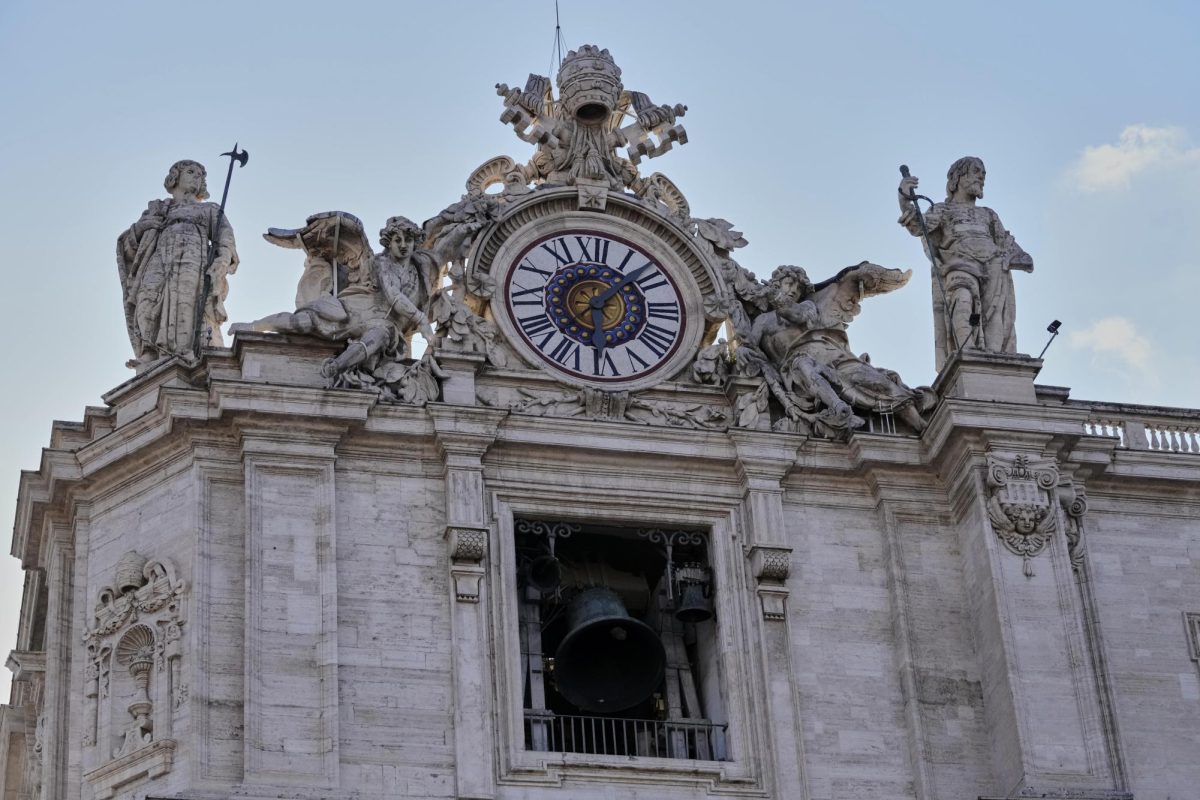 The the Sistine Chapel's bell rings after the election of the 267th pontiff of the Roman Catholic Church, at the Vatican, Thursday, May 8, 2025.