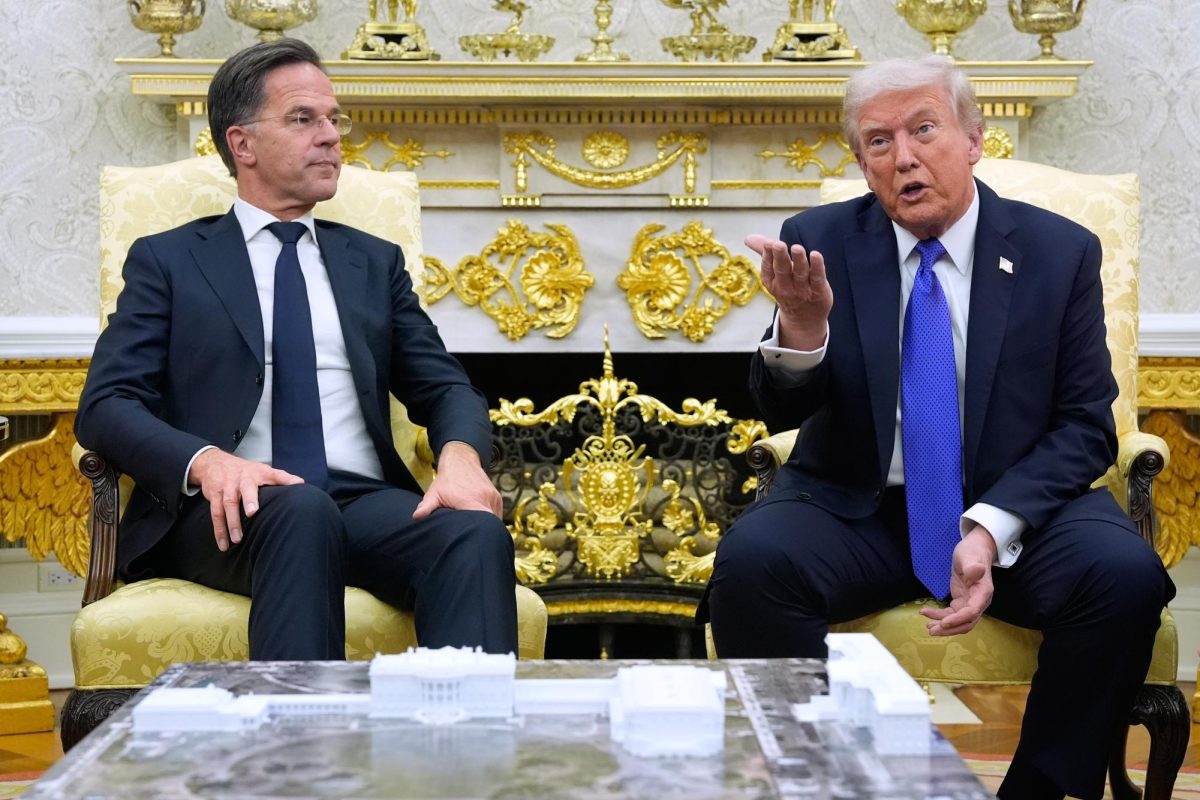 President Donald Trump meets with NATO Secretary General Mark Rutte in the Oval Office of the White House, Oct. 22, 2025, in Washington. (AP Photo/Alex Brandon)
