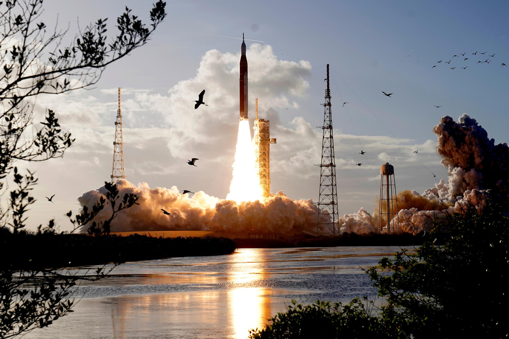 NASA's Artemis II moon rocket lifts off from the Kennedy Space Center's Launch Pad 39-B in Cape Canaveral, Fla., April 1, 2026. (AP Photo/Chris O'Meara)